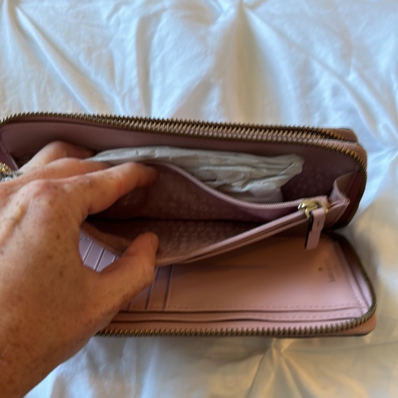 Kate Spade Large Carryall Wristlet/Wallet Blush Pink Double Zipper - Picture 8 of 16